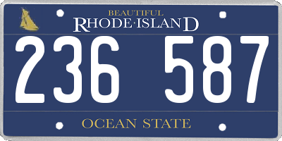 RI license plate 236587