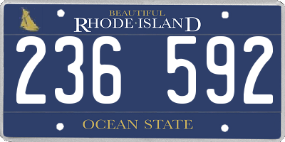 RI license plate 236592