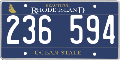 RI license plate 236594