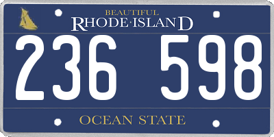RI license plate 236598