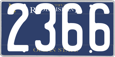 RI license plate 2366