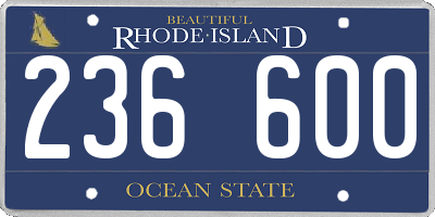 RI license plate 236600