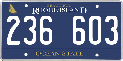 RI license plate 236603