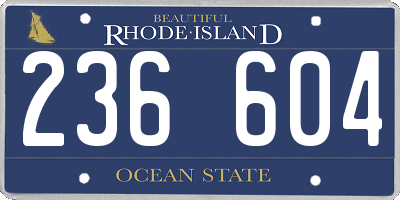 RI license plate 236604