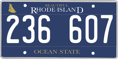 RI license plate 236607