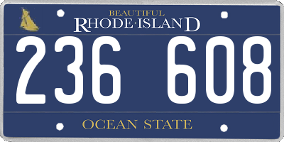 RI license plate 236608