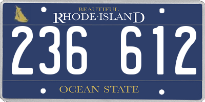 RI license plate 236612