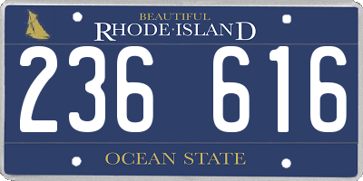 RI license plate 236616