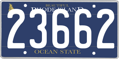 RI license plate 23662
