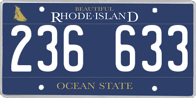 RI license plate 236633