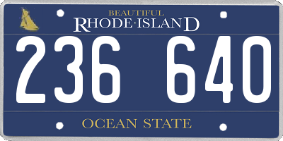 RI license plate 236640