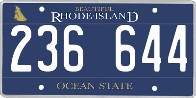 RI license plate 236644