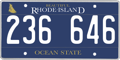 RI license plate 236646