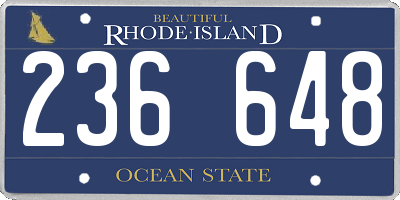 RI license plate 236648