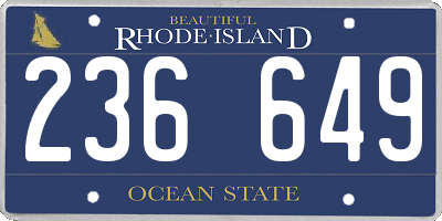 RI license plate 236649