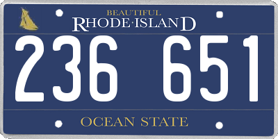 RI license plate 236651