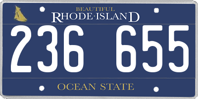 RI license plate 236655