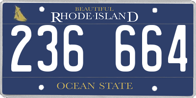 RI license plate 236664