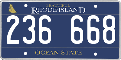 RI license plate 236668