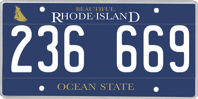 RI license plate 236669
