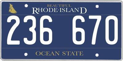 RI license plate 236670