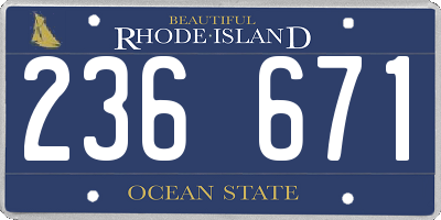 RI license plate 236671