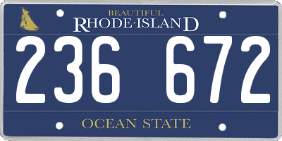 RI license plate 236672