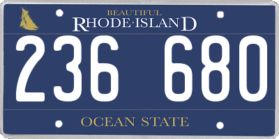 RI license plate 236680