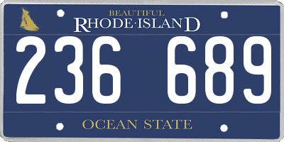 RI license plate 236689