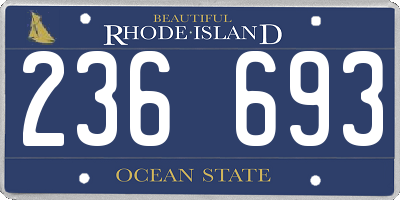 RI license plate 236693