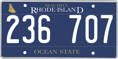 RI license plate 236707