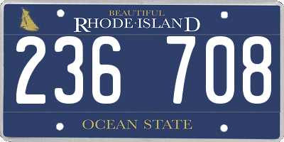 RI license plate 236708