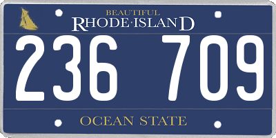 RI license plate 236709