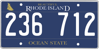 RI license plate 236712