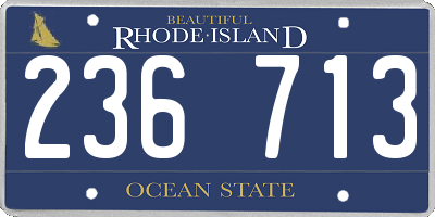 RI license plate 236713