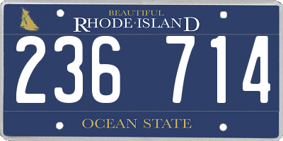 RI license plate 236714