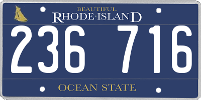 RI license plate 236716