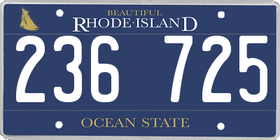 RI license plate 236725