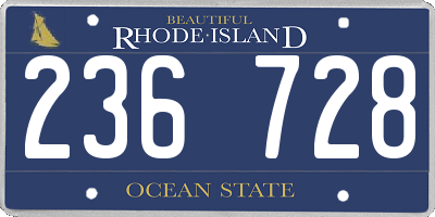 RI license plate 236728