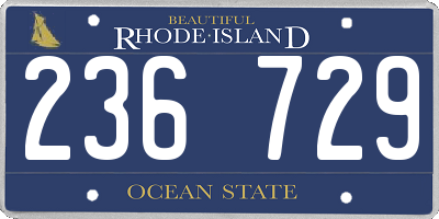 RI license plate 236729