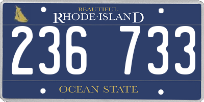 RI license plate 236733