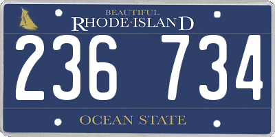 RI license plate 236734