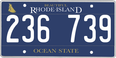 RI license plate 236739