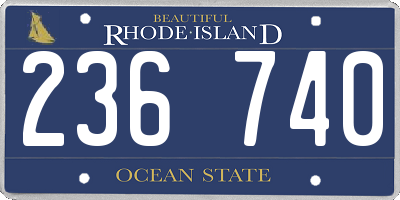 RI license plate 236740