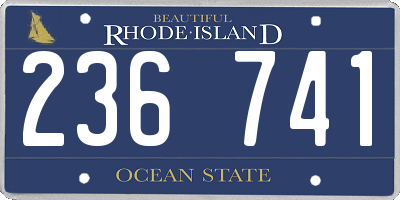 RI license plate 236741