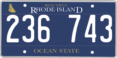 RI license plate 236743