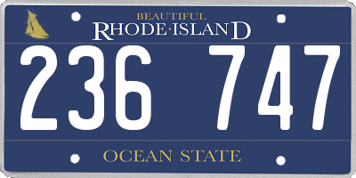 RI license plate 236747