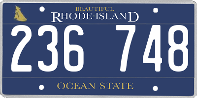 RI license plate 236748