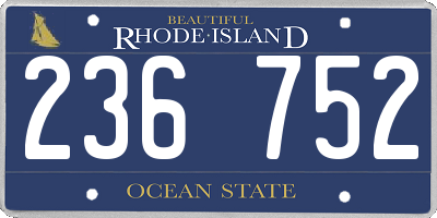 RI license plate 236752