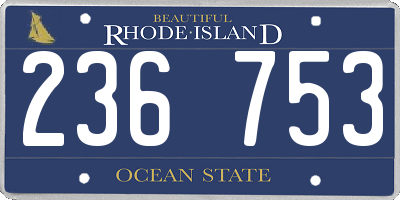 RI license plate 236753